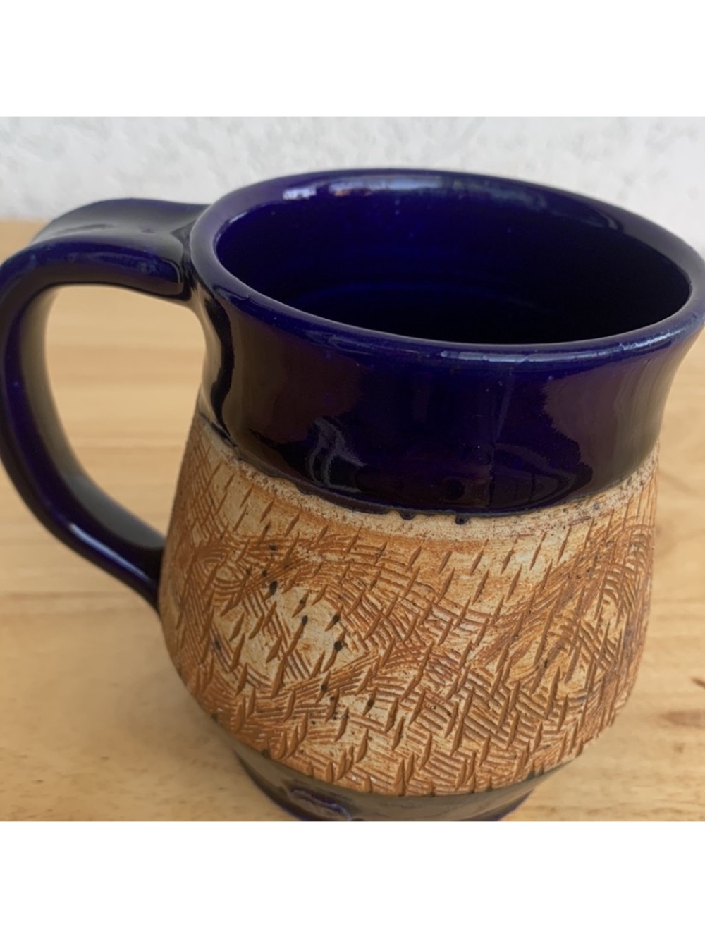 🌼 Blue and Tan Ceramic Mug